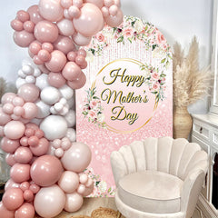 Lofaris Pink Bokeh Floral Happy Mothers Day Arch Backdrop