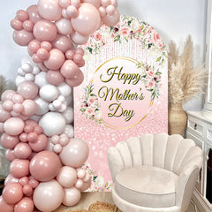 Lofaris Pink Bokeh Floral Happy Mothers Day Arch Backdrop