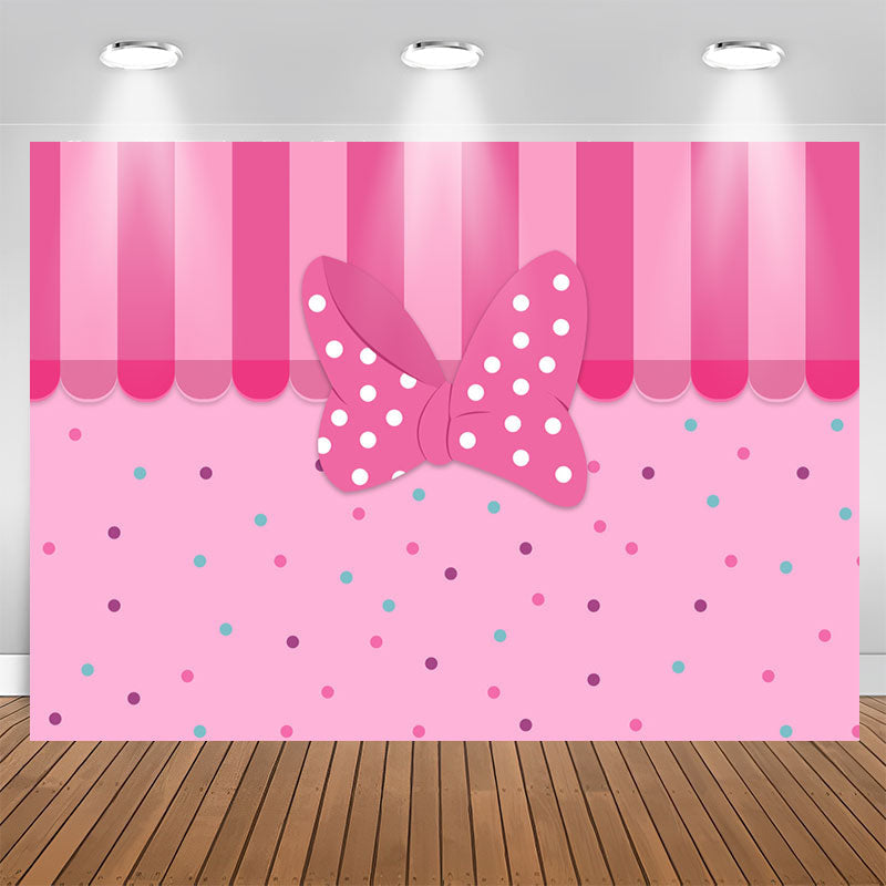 Lofaris Pink Bow Dots Boutique Curtain Party Backdrop For Girl