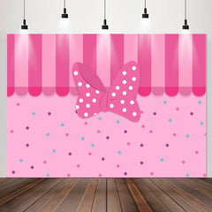 Lofaris Pink Bow Dots Boutique Curtain Party Backdrop For Girl