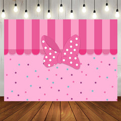 Lofaris Pink Bow Dots Boutique Curtain Party Backdrop For Girl