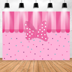 Lofaris Pink Bow Dots Boutique Curtain Party Backdrop For Girl