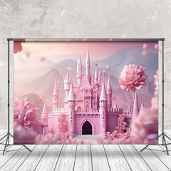 Lofaris Pink Castle Floral Spring Backdrops For Photograph