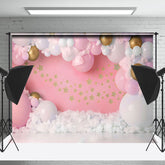 Lofaris Pink Clouds Stars Girl Birthday Cake Smash Backdrop