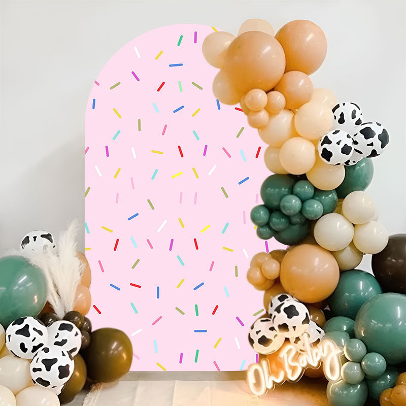 Lofaris Pink Colorful Candy Arch Backdrop For Birthday Party