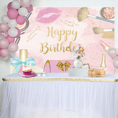 Lofaris Pink Cosmetic Makeup Girl Theme Birthday Backdrop