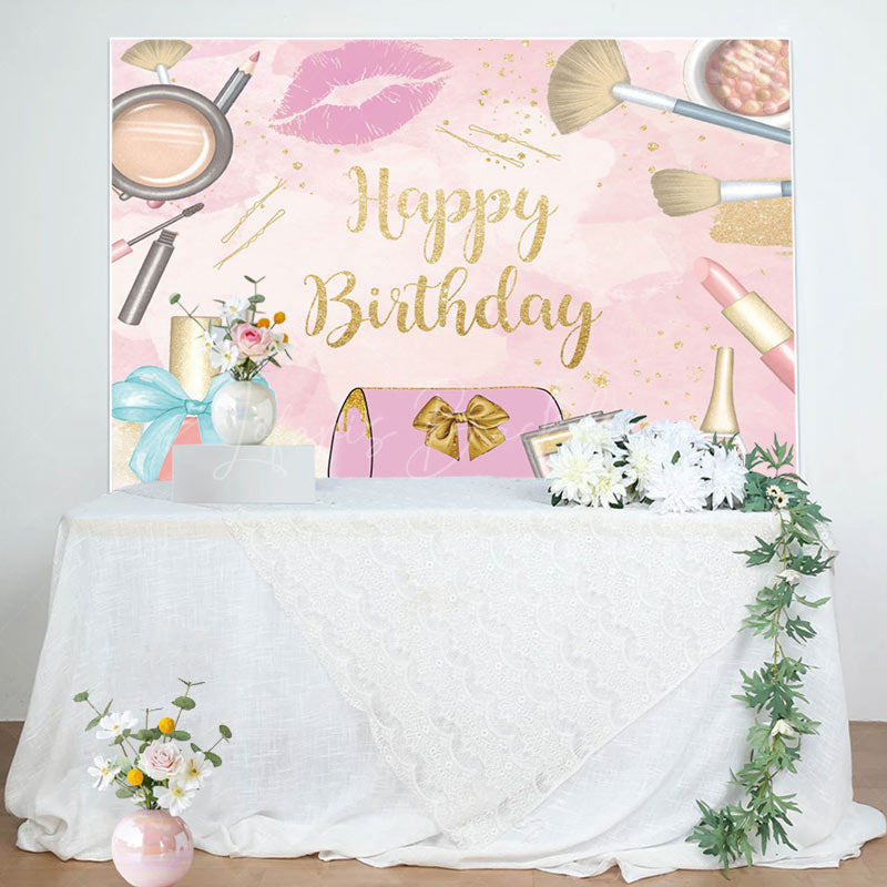 Lofaris Pink Cosmetic Makeup Girl Theme Birthday Backdrop