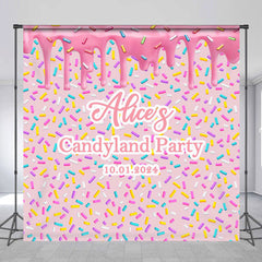 Lofaris Pink Cream Candyland Girls Custom Birthday Backdrop