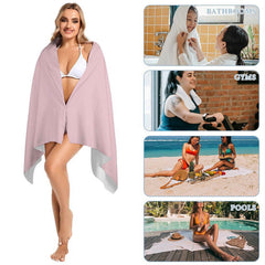 Lofaris Pink Custom Name Honeymoon Couple Beach Towel for Gifts