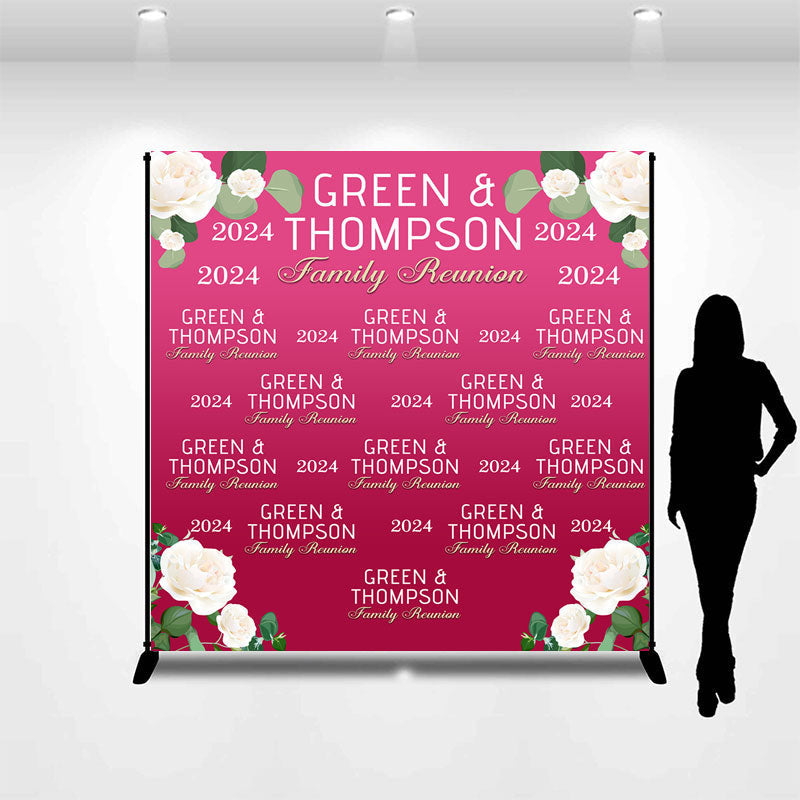 Lofaris Pink Custom Name Repeat 2024 Family Reunion Backdrop