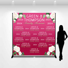 Lofaris Pink Custom Name Repeat 2024 Family Reunion Backdrop