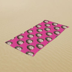 Lofaris Pink Custom Photo Beach Towel for Unique Gifts