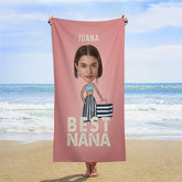Lofaris Pink Custom Photo Summer Beach Towel for Girl