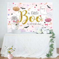 Lofaris Pink Cute Boo Halloween Girl Baby Shower Backdrop