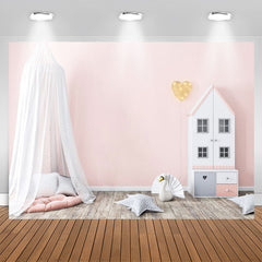 Lofaris Pink Dollhouse Mosquito Net Girl Birthday Backdrop