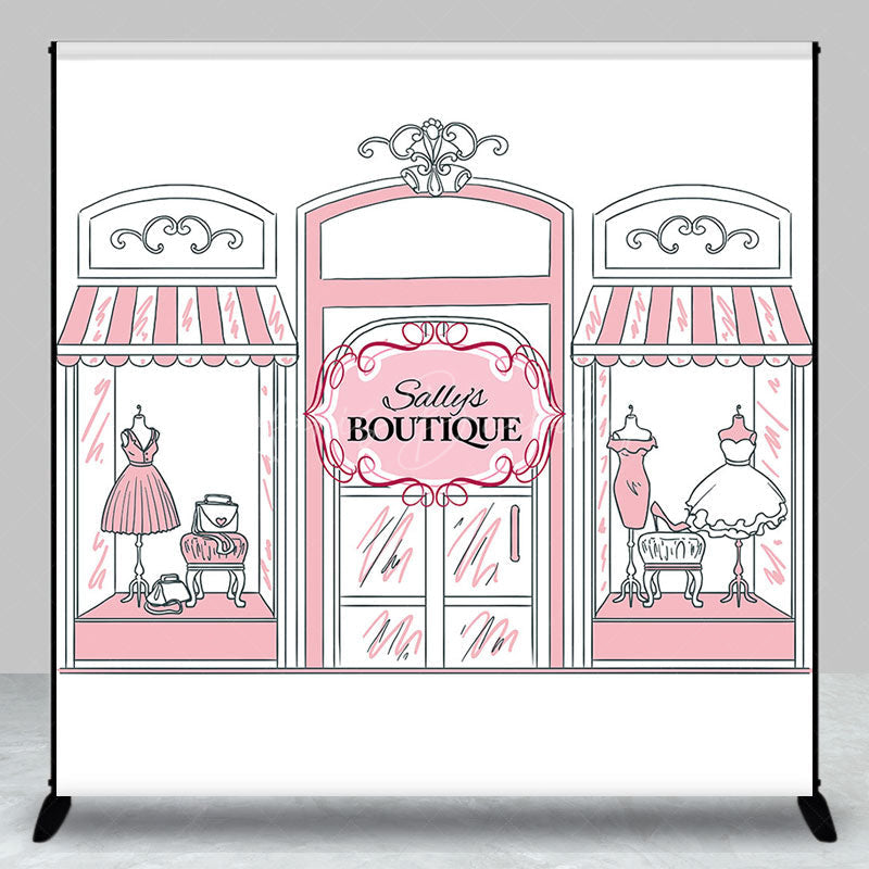 Lofaris Pink Dress Boutique Personalized Birthday Backdrop