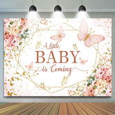 Lofaris Pink Floral Little Baby Coming Shower Backdrop