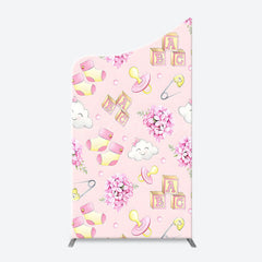 Lofaris Pink Floral Pacifier Cloud Arch Baby Shower Backdrop