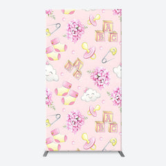 Lofaris Pink Floral Pacifier Cloud Arch Baby Shower Backdrop