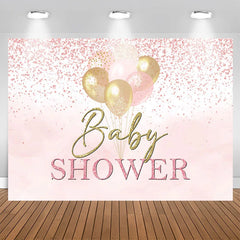 Lofaris Pink Glitter Dots Balloons Baby Shower Backdrop