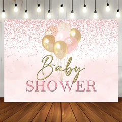 Lofaris Pink Glitter Dots Balloons Baby Shower Backdrop