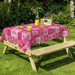 Lofaris Pink Glitter Hearts Gift Plaid Valentines Tablecloth