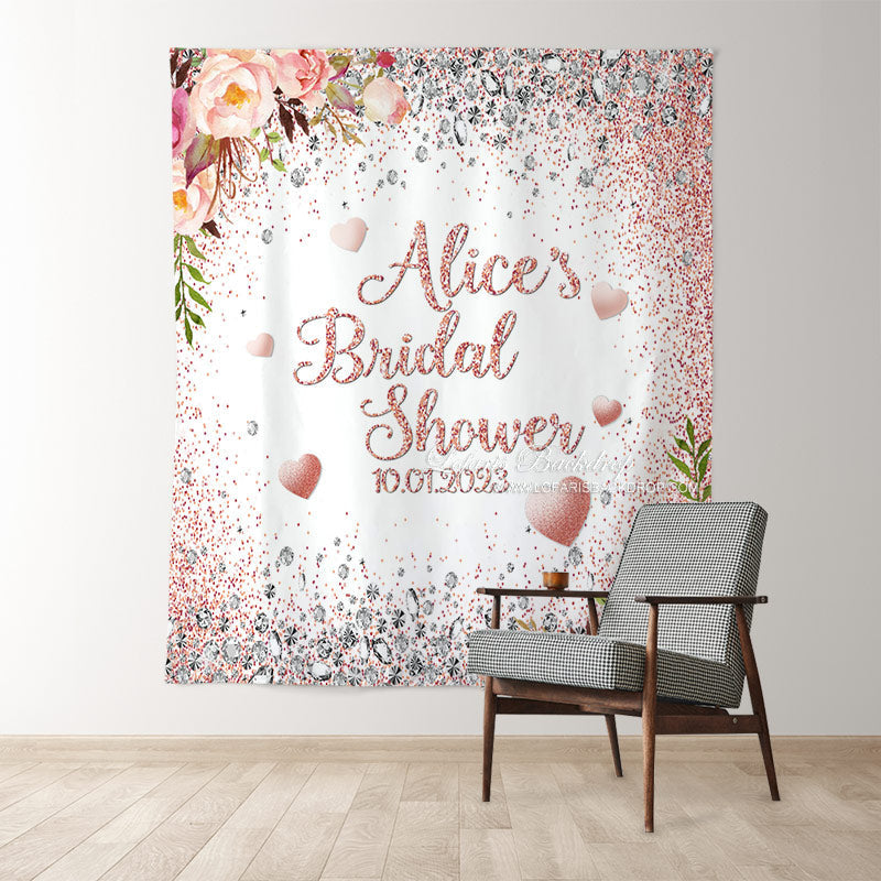Lofaris Pink Glitter Kiss The Miss Goodbye Wedding Backdrop