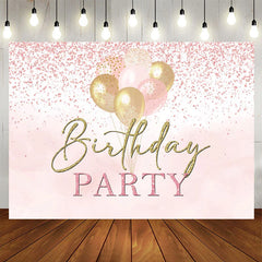 Lofaris Pink Gold Balloons Glitter Birthday Party Backdrop