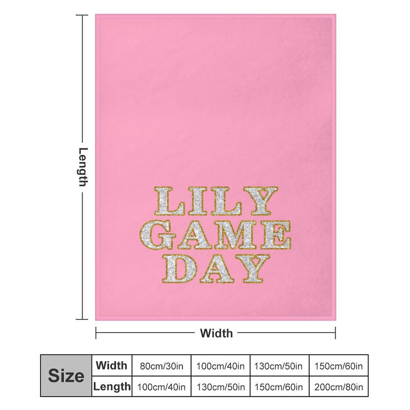 Lofaris Pink Gold Stroke Text Glitter Customized Blanket