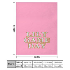 Lofaris Pink Gold Stroke Text Glitter Customized Blanket