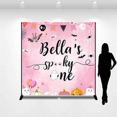 Lofaris Pink Halloween Spooky One Custom Birthday Backdrop