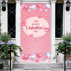 Lofaris Pink Heart Balloon Letters Valentines Day Door Cover