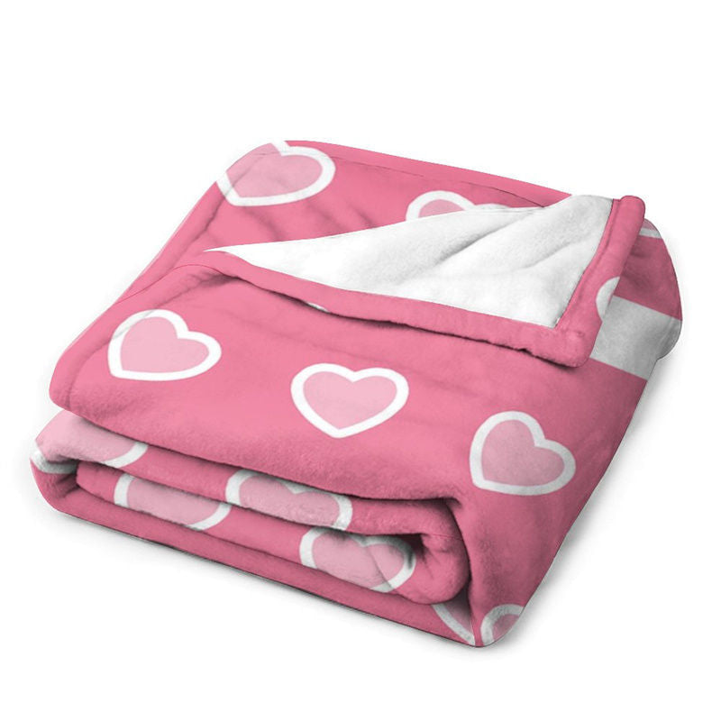 Lofaris Pink Heart Patterns Custom Valentines Day Blanket