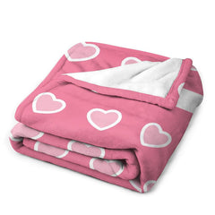 Lofaris Pink Heart Patterns Custom Valentines Day Blanket