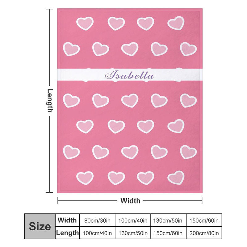 Lofaris Pink Heart Patterns Custom Valentines Day Blanket