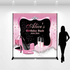 Lofaris Pink High Heel Diamond Ring Custom Birthday Backdrop