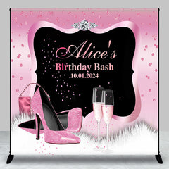 Lofaris Pink High Heel Diamond Ring Custom Birthday Backdrop