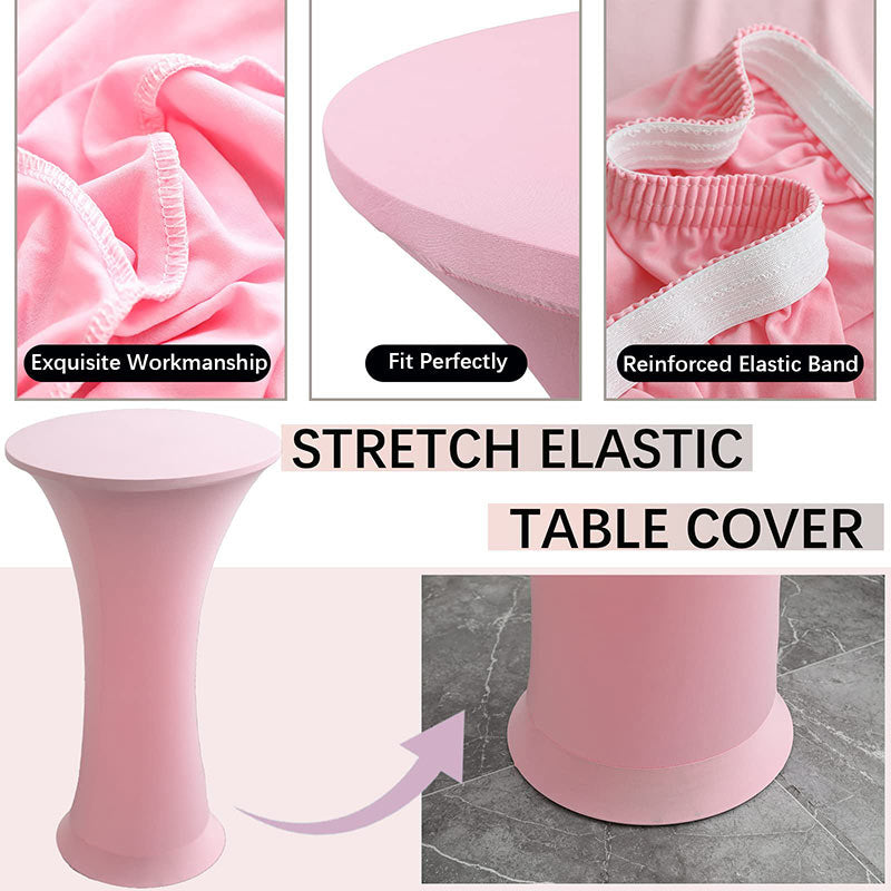 Lofaris Pink High Top Round Spandex Cocktail Tablecloths