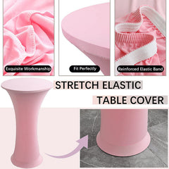 Lofaris Pink High Top Round Spandex Cocktail Tablecloths