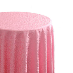 Lofaris Pink Jacquard Polyester Round Banquet Tablecloth