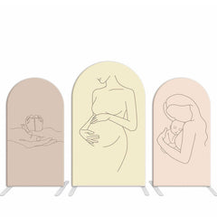 Lofaris Pink Line Drawing Arch Backdrop Kit For Baby Shower