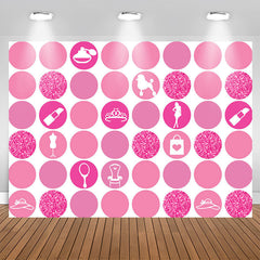 Lofaris Pink Lipstick Mirror Hat Party Backdrop For Girls