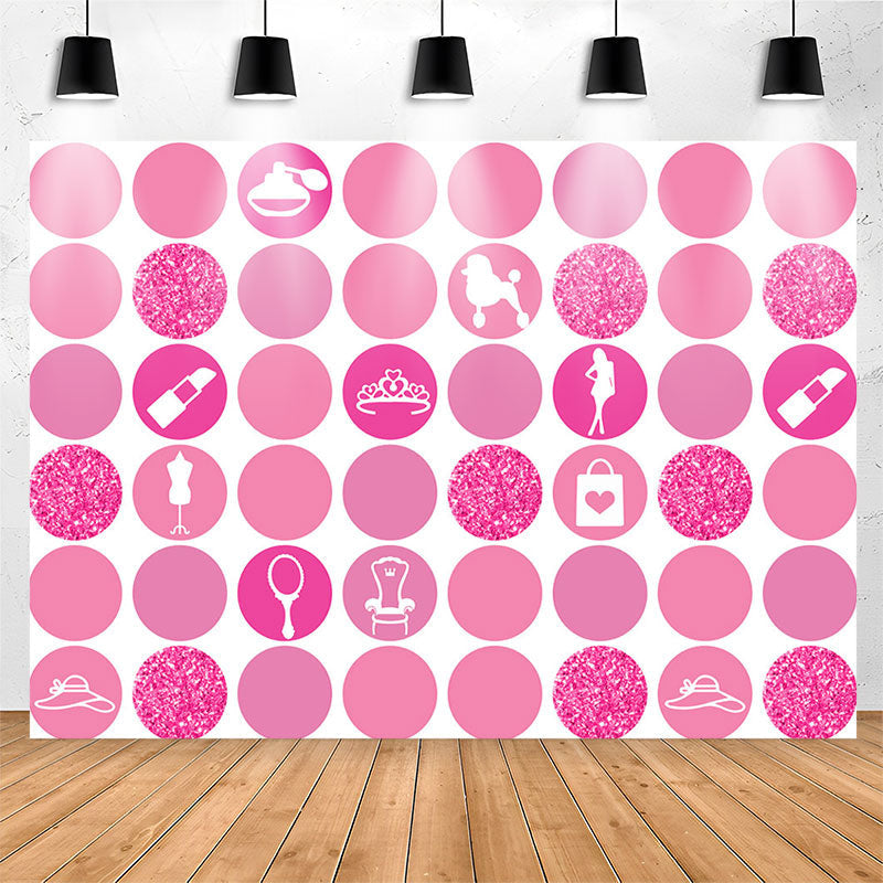 Lofaris Pink Lipstick Mirror Hat Party Backdrop For Girls
