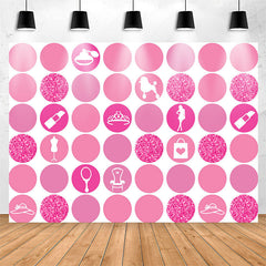Lofaris Pink Lipstick Mirror Hat Party Backdrop For Girls