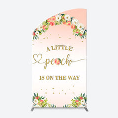 Lofaris Pink Little Peach Floral Baby Shower Arch Backdrop
