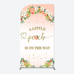 Lofaris Pink Little Peach Floral Baby Shower Arch Backdrop