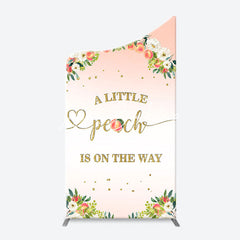 Lofaris Pink Little Peach Floral Baby Shower Arch Backdrop