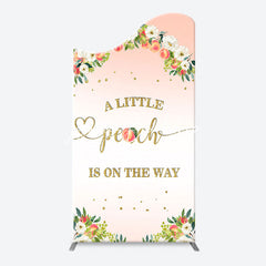 Lofaris Pink Little Peach Floral Baby Shower Arch Backdrop
