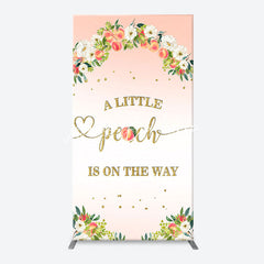 Lofaris Pink Little Peach Floral Baby Shower Arch Backdrop
