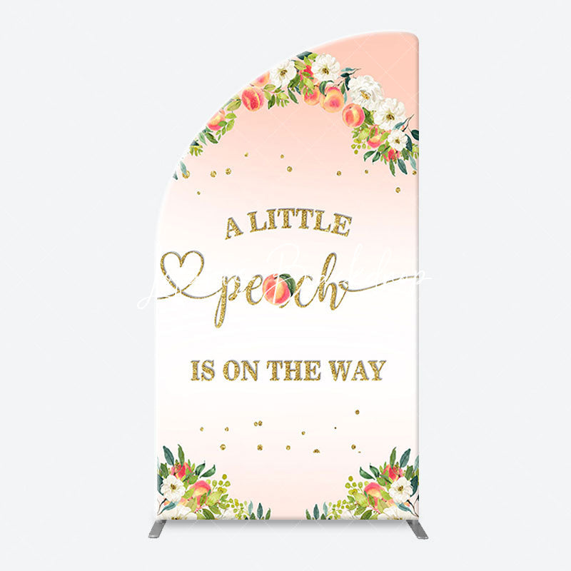 Lofaris Pink Little Peach Floral Baby Shower Arch Backdrop